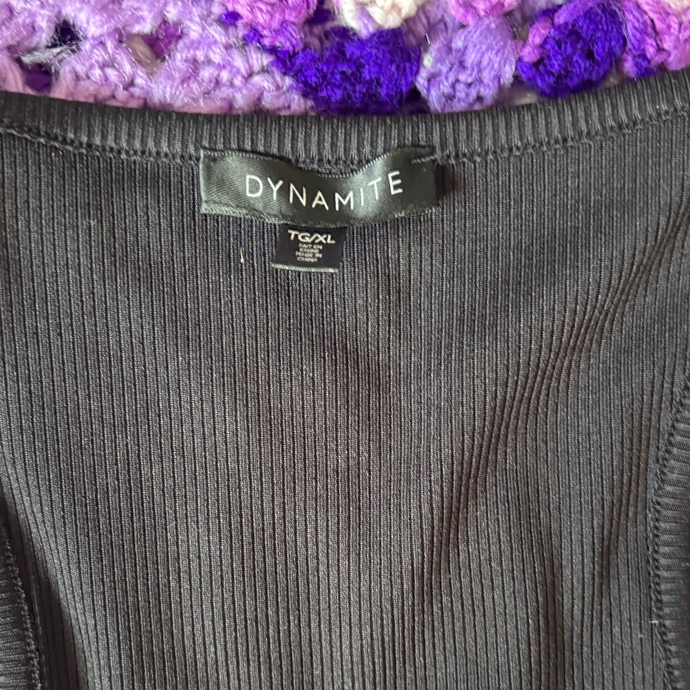 Dynamite Black Ribbed Top - Picture 2 of 2